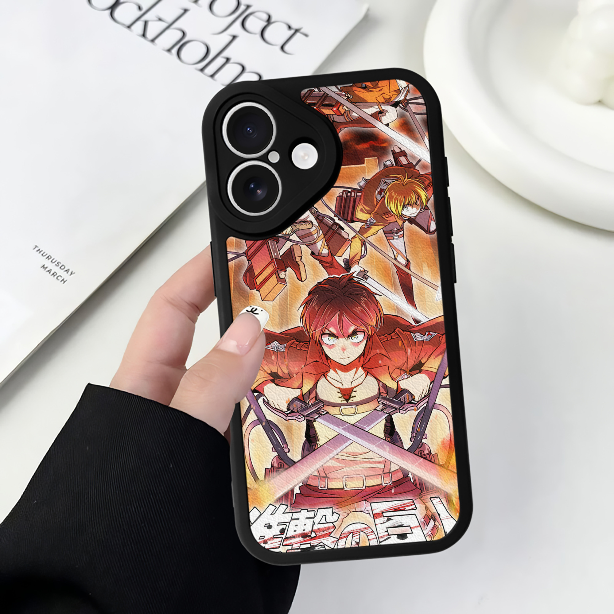 （画像用） 進撃の巨人 Attack on Titan 【iPhone 16シリーズ対応】シリコンスマホケース（レザー調） 材質：シリコン